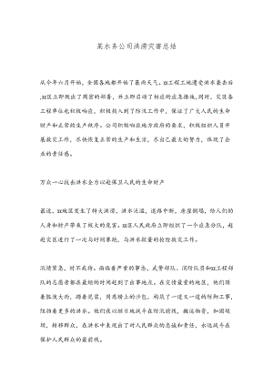 某水务公司洪涝灾害总结.docx