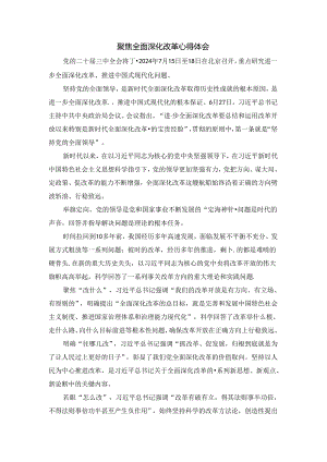 聚焦全面深化改革心得体会 二.docx