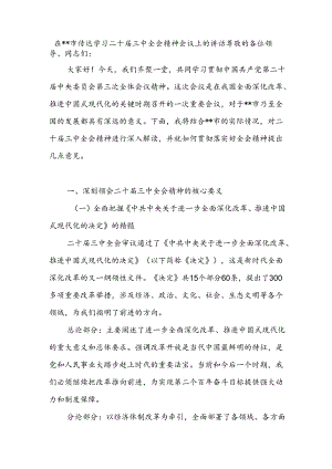 2024-2025在某市传达学习二十届三中全会精神会议上的讲话.docx