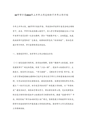 XX市审计局2024年上半年工作总结和下半年工作计划.docx