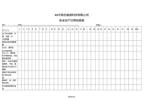 XX可再生能源科技有限公司安全生产日常检查表（2024年）.docx
