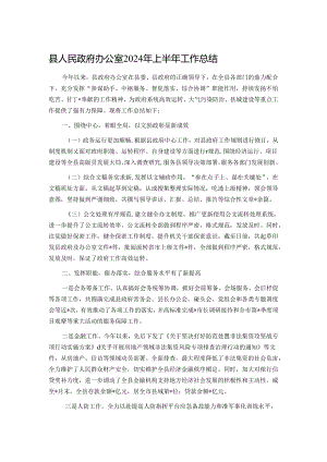 县人民政府办公室2024年上半年工作总结.docx