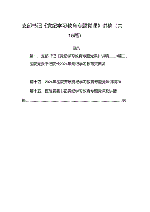 支部书记《党纪学习教育专题党课》讲稿15篇（详细版）.docx