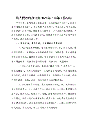 县人民政府办公室2024年上半年工作总结.docx