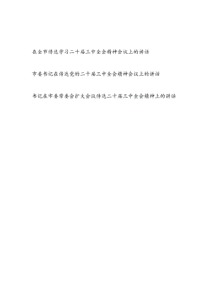 2024年在全市传达学习二十届三中全会精神会议上的讲话.docx