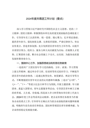 2024年度8月共青团要点工作计划.docx