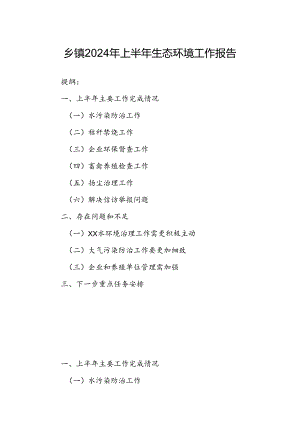 乡镇2024年上半年生态环境工作报告.docx