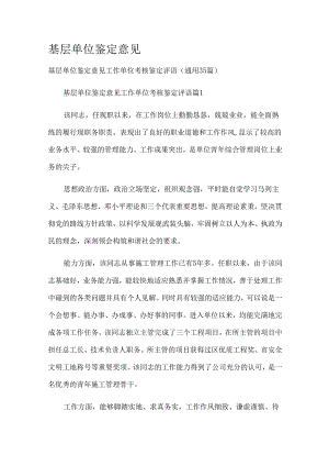 基层单位鉴定意见.docx