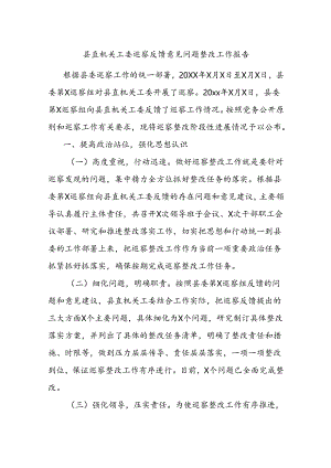 县直机关工委巡察反馈意见问题整改工作报告.docx