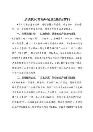 乡镇优化营商环境典型经验材料.docx