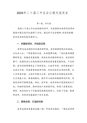 2024年二十届三中全会公报交流发言.docx