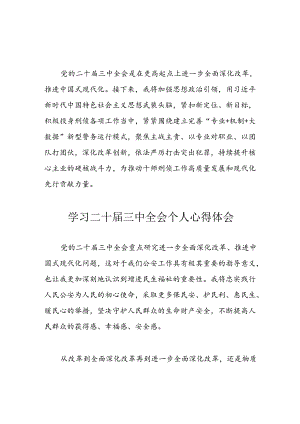 学习2024年《二十届三中全会》个人心得体会 （汇编4份）.docx