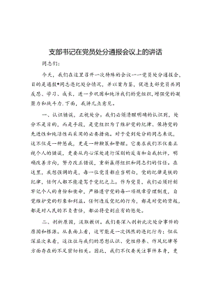 支部书记在党员处分通报会议上的讲话.docx