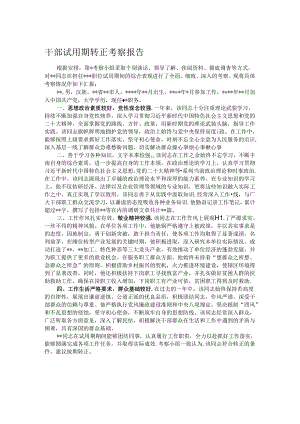 干部试用期转正考察报告.docx