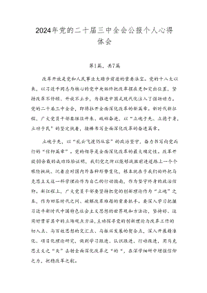 2024年党的二十届三中全会公报个人心得体会.docx