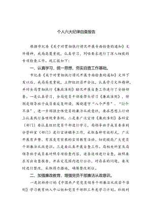 (11篇)个人六大纪律自查报告（详细版）.docx