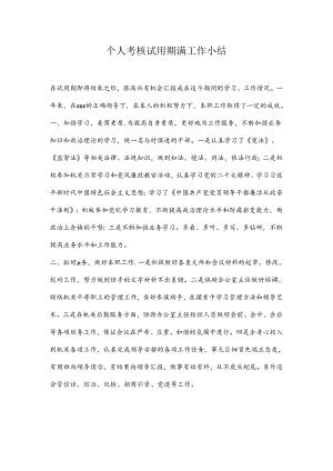 个人考核试用期满工作小结.docx