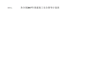 附件3：各分部 2017年基建复工安全督导计划表.docx