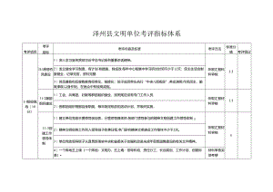 泽州县文明单位考评指标体系.docx