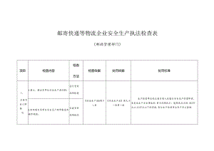 邮寄快递等物流企业安全生产执法检查表.docx