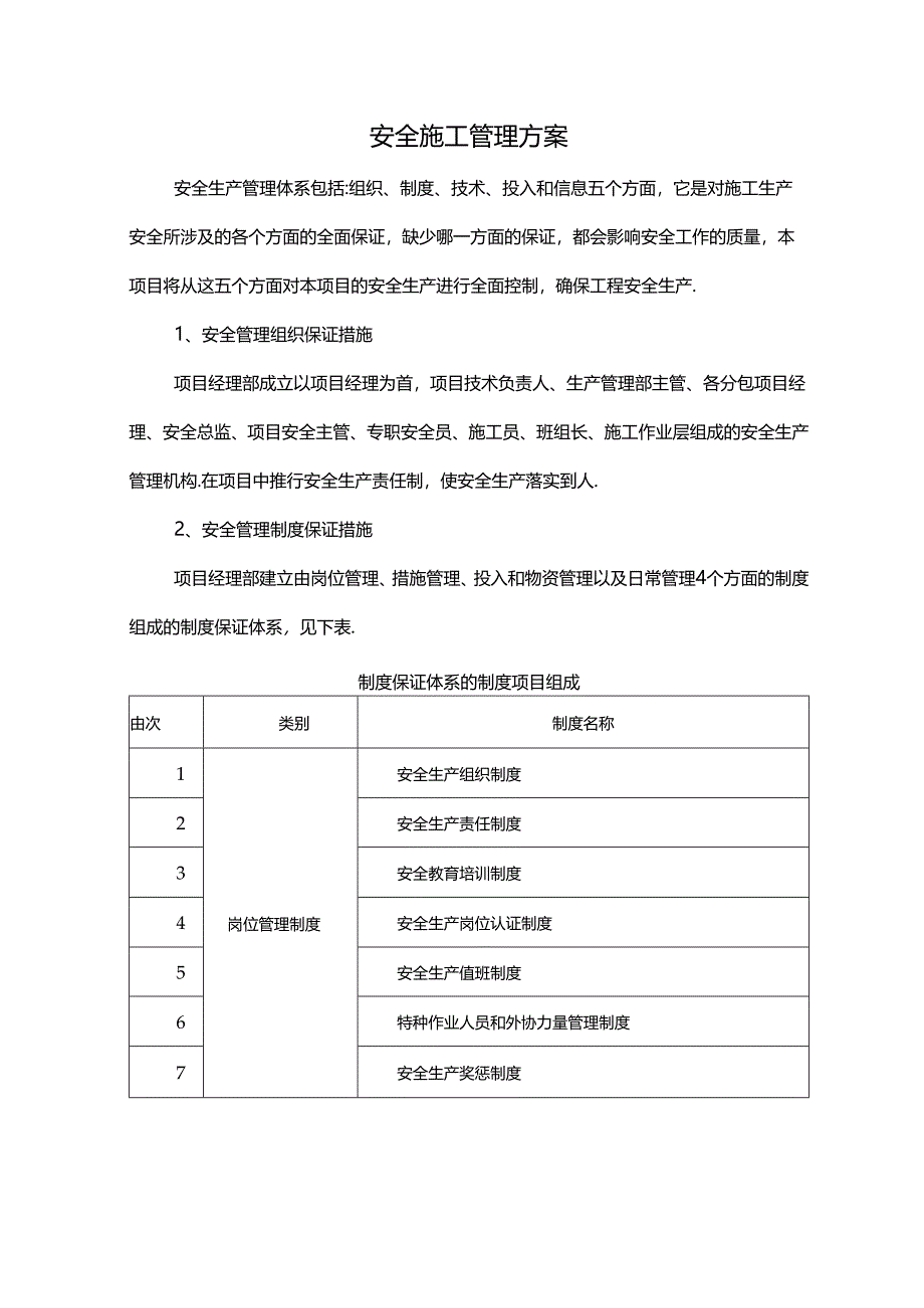 安全施工管理方案.docx_第1页