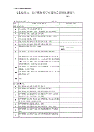 污水处理站现场监管情况反馈表.docx
