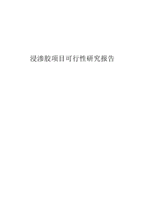 浸渗胶项目可行性研究报告.docx