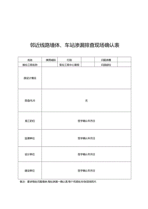 佛莞城际3标开展邻近线路墙体、车站渗漏问题全面排查表.docx