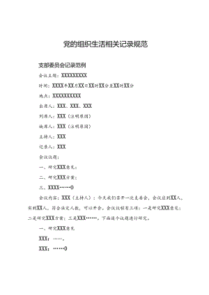党的组织生活相关记录规范.docx