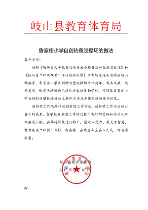 鲁家庄小学自创仿塑胶操场的做法.docx