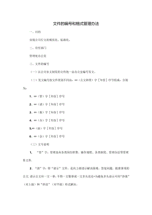 文件的编号和格式管理办法2篇.docx