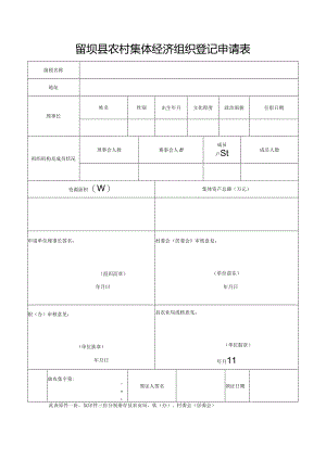 留坝县集体经济组织登记申请表.docx