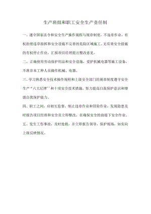 生产班组和职工安全生产责任制.docx