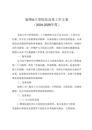 淄博市大型医院巡查工作方案（2024-2026年度）.docx