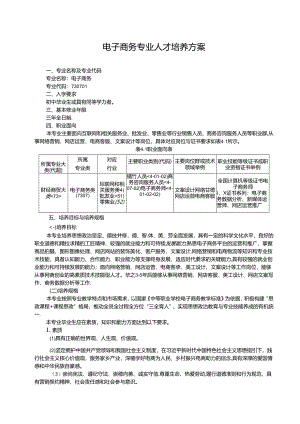 中等职业技术学校电子商务专业人才培养方案（2024版）.docx