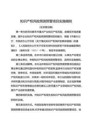 知识产权风险预测预警项目实施细则.docx