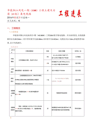 华能徐州铜山风电集电线路工程日报（3月21日）.docx
