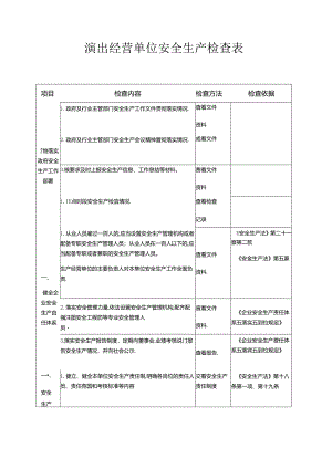 演出经营单位安全生产检查表.docx
