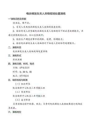 电扶梯发生夹人夹物现场处置演练.docx