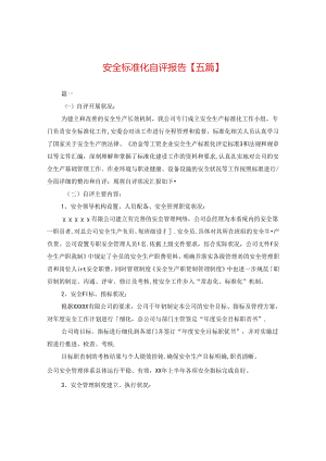 安全标准化自评报告【五篇】.docx