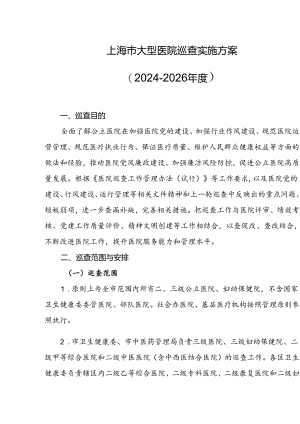 上海市大型医院巡查实施方案（2024-2026年度）.docx