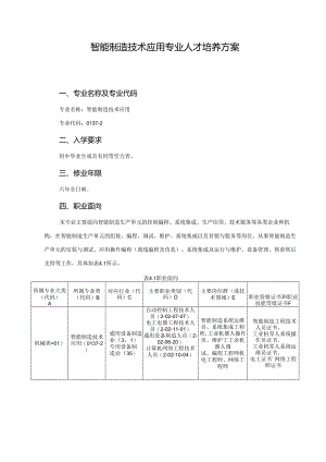 中等职业技术学校智能制造技术应用专业人才培养方案.docx