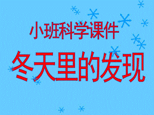 小班科学《冬天里的发现》PPT课件小班科学PPT-冬天里的发现.pptx