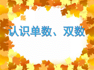 中班数学《认识单数、双数》PPT课件中班数学《认识单数、双数》PPT课件.ppt