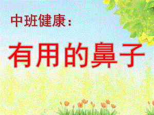 中班健康《有用的鼻子》PPT课件教案中班健康《有用的鼻子》.ppt
