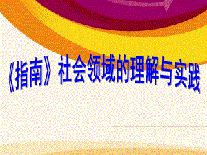 幼儿园《指南》社会领域的理解与实践PPT课件《指南》社会领域的理解与实践.pptx