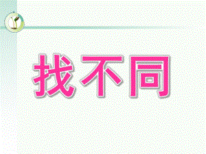 中班数学《找不同》PPT课件教案中班数学——找不同.ppt