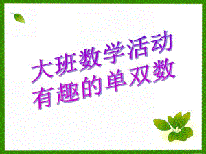 大班数学活动《有趣的单双数》PPT课件教案有趣的单双数.ppt