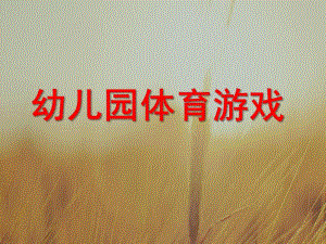 幼儿园体育游戏课件第二讲：幼儿园体育游戏.ppt