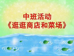 中班活动《逛逛商店和菜场》PPT课件中班活动《逛逛商店和菜场》.ppt